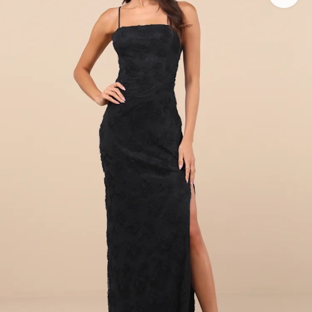 Joni Black 3D Floral Maxi